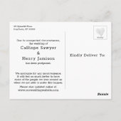 Luister! Uitgestelde huwelijksaankondiging Blush B Briefkaart (Achterkant)