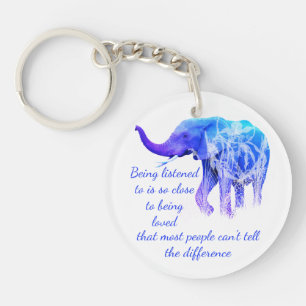 Luisteren naar dezelfde liefde als Elephant Animal Sleutelhanger