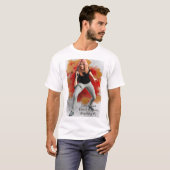 Luitenant Dawn Hudson vuur achtergrond T-shirt (Voorkant volledig)