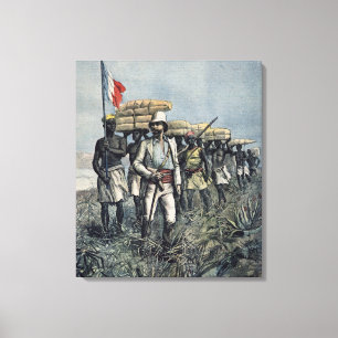 Luitenant Mizon op zijn missie van 1892 Canvas Afdruk