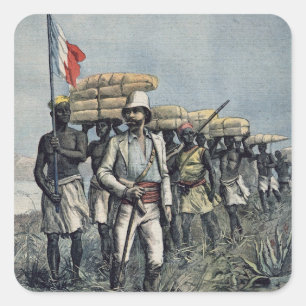 Luitenant Mizon op zijn missie van 1892 Vierkante Sticker