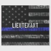 Luitenant Thin Blue Line Distress Vlag Cadeaupapier (Vlak)