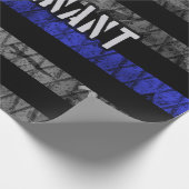 Luitenant Thin Blue Line Distress Vlag Cadeaupapier (Hoek)