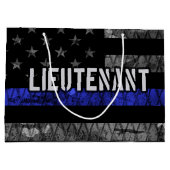 Luitenant Thin Blue Line Distress Vlag Groot Cadeauzakje (Achterkant)