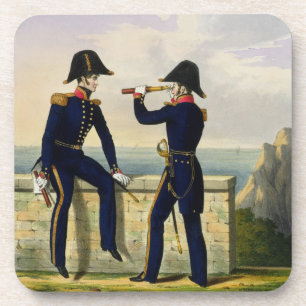 Luiteners, bord 1 uit 'Costume of the Royal Na' Drankjes Onderzetter