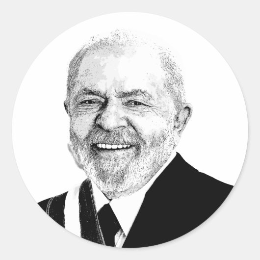 Luiz Inacio Lula da Silva Ronde Sticker (Voorkant)