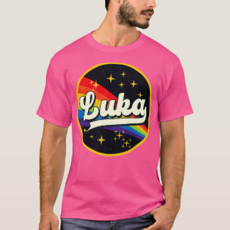 Luka regenboog in ruimte stijl t-shirt