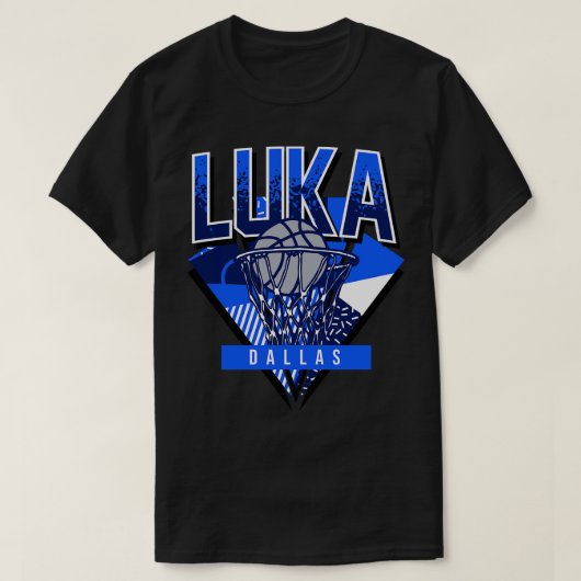 Luka Retro Dallas Basketbal Throwback T-shirt (Design voorkant)