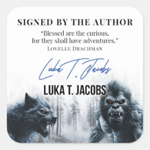 Luka T. Jacobs Auteursnaamplaatje Cryptid - Sticke Vierkante Sticker