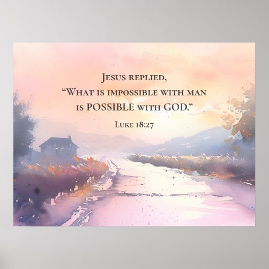 Lukas 18:27 Jezus antwoordde Mogelijk met God Bijb Poster (Voorkant)
