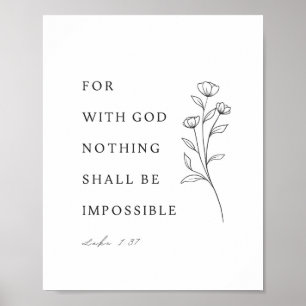 Lukas 1:37 Bijbelvers Poster