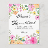 Lukas 1:45 Gezegend is zij, Vrouwengeschriften, Bl Briefkaart (Voorkant)