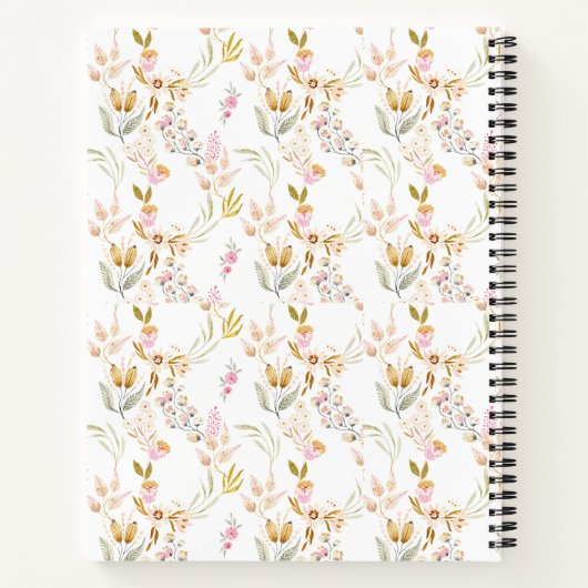 Lukas 1:45 Gezegend is zij Waterverf Roze Bloem Notitieboek (Achterkant)