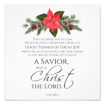 Lukas 2:10-11 Goede Tidings Poinsettia Kerstmis