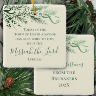 Lukas 2:11 Wijze Pijn Gepersonaliseerd Kerstcadeau Keramisch Ornament