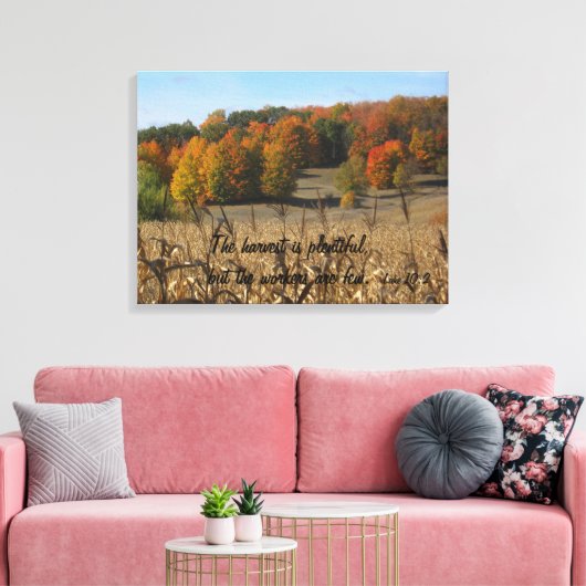 Luke 10:2 uitgerekt canvas afdrukken (Insitu (Woonkamer))