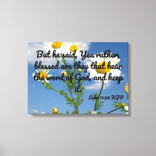 Luke 11:28 Bijbelverse KJV Pic Wall Art Canvas Afdruk (Voorkant)