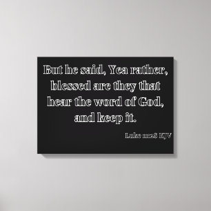 Luke 11:28 Bijbelverse KJV Wall Art Canvas Afdruk