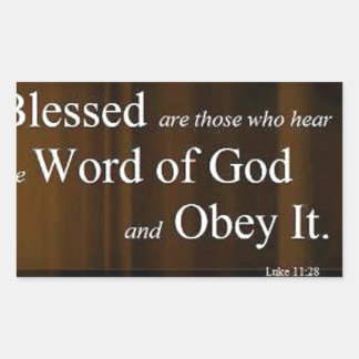 Luke 11:28 rechthoekige sticker