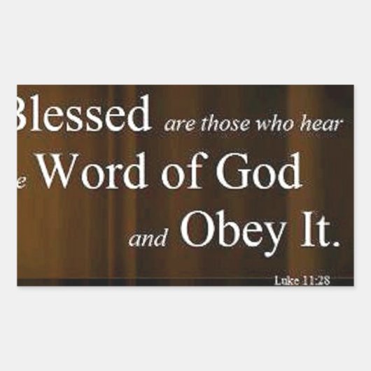 Luke 11:28 rechthoekige sticker (Voorkant)