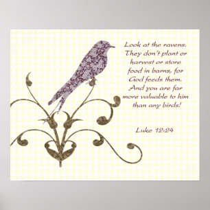 Luke 12:24 overweeg de Ravens Collage Poster