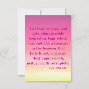Luke 12:33 KJV Bijbelsscriptie Pic Greeting Kaart