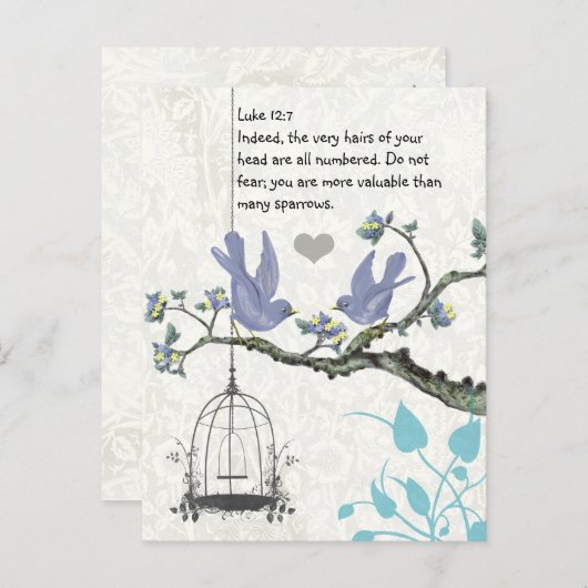 Luke 12:7 u bent waardevoller dan vele vongen briefkaart (Voorkant / Achterkant)