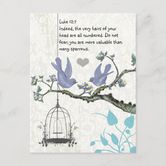 Luke 12:7 u bent waardevoller dan vele vongen briefkaart (Voorkant)