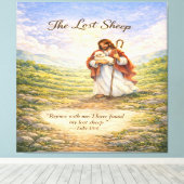 Luke 15 Parable Lost Sheep  Canvas Afdruk (Insitu (Houten vloer))