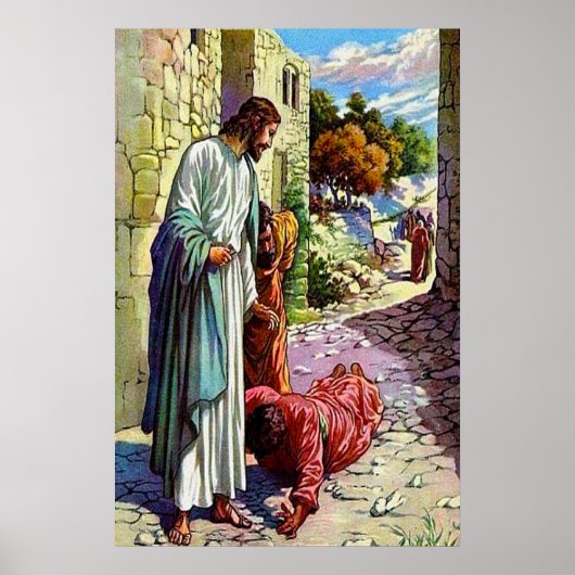 Luke 17:11-19 Tien Lepers gereinigd Poster (Voorkant)