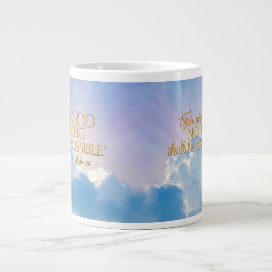 Luke 1:37 met God niets onmogelijk 20 Oz Mok (Voorkant)