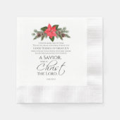 Luke 2:10-11 Poinsettia Kerstmis Schriftuur Servet (Voorkant)