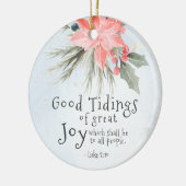 Luke 2:10 Goede getimede van grote vreugde, Kerstm Keramisch Ornament (Links)