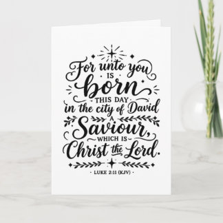 Luke 2:11 Bijbelvers Handlettering Christen Bedankkaart