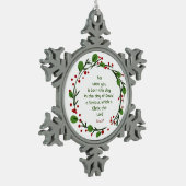 Luke 2:11 Christian Christmas Scripture Wreath Tin Sneeuwvlok Ornament (Links)