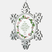Luke 2:11 Christian Christmas Scripture Wreath Tin Sneeuwvlok Ornament (Rechts)