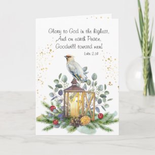 Luke 2:14 Glory aan God in de hoogste Kerstmis Kaart
