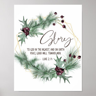 Luke 2:14, Glory aan God in de Hoogste Kerstmis Poster
