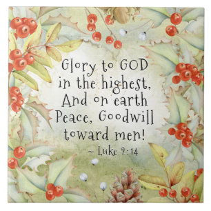 Luke 2 14 Glory aan God in de Hoogste, Kerstmis Tegeltje