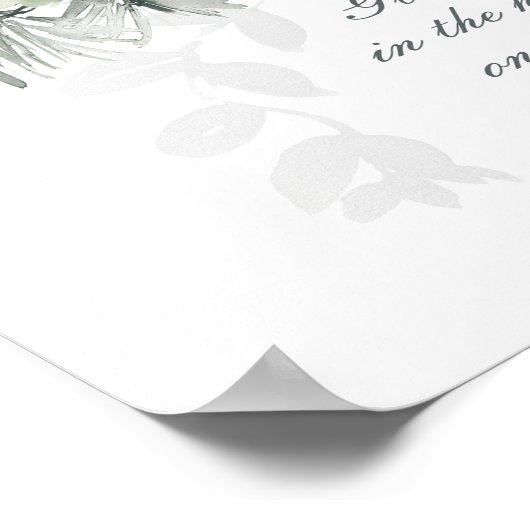 Luke 2:14 "Glory to God" White Rose Poster (Hoek)