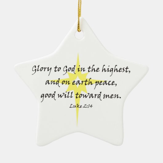 Luke 2:14 keramisch ornament (Voorkant)