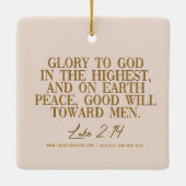 Luke 2:14 Kerstversiering Keramisch Ornament (Achterkant)