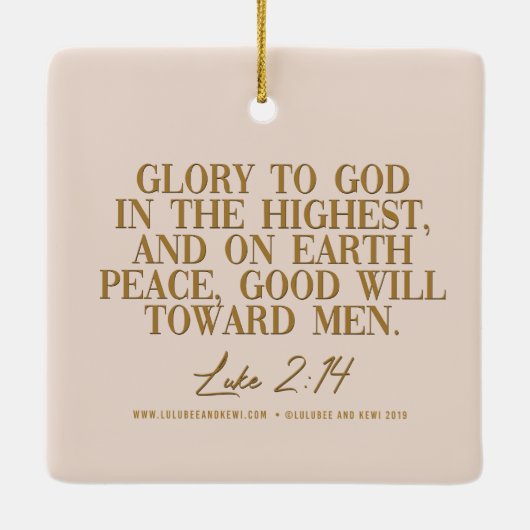 Luke 2:14 Kerstversiering Keramisch Ornament (Achterkant)