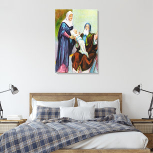 Luke 2:25-35 Simeon ziet Gods Salvation canvas Afdruk