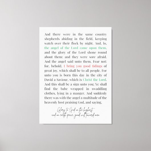 Luke 2:8-14 Canvas Print (Voorkant)