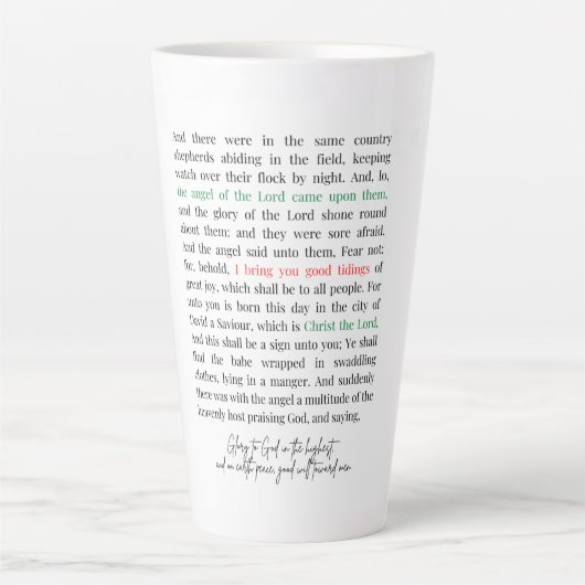 Luke 2:8 - 14 Tall Coffee Mok (Voorkant)
