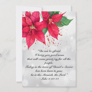 Luke 2 Mooie Waterverf Poinsettia Floral Feestdagenkaart