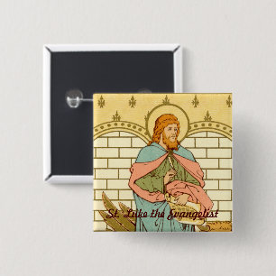 Luke de Evangelist (RLS 08) Vierkante Button 5,1 Cm