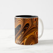 LUKE ~ GLOSSING OVER ~ Fractal Pattern ~ Original Tweekleurige Koffiemok (Voorkant rechts)