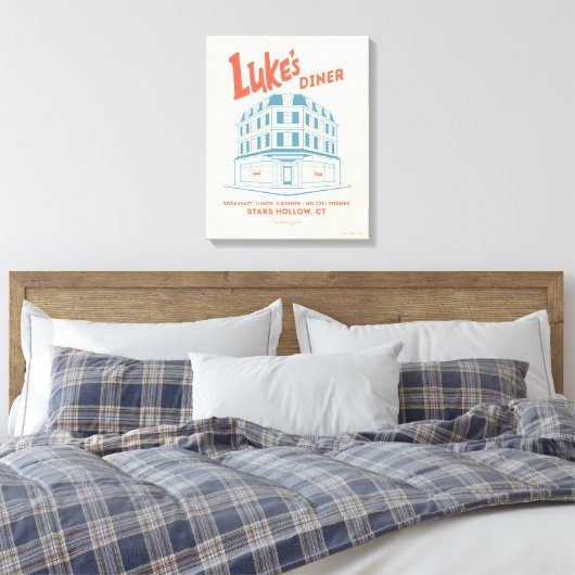 Luke’s Diner Stars Hollow Design Canvas Afdruk (Insitu (Slaapkamer))